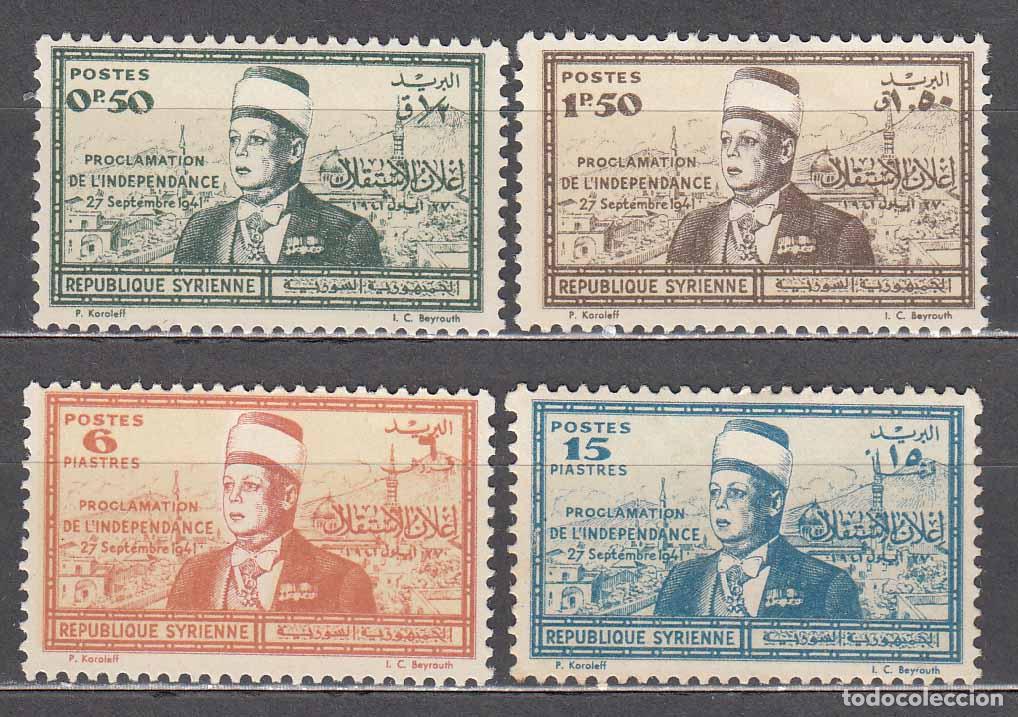 Briefmarken: Siria Francesa Correo Yvert 260/63 * Mh Personaje