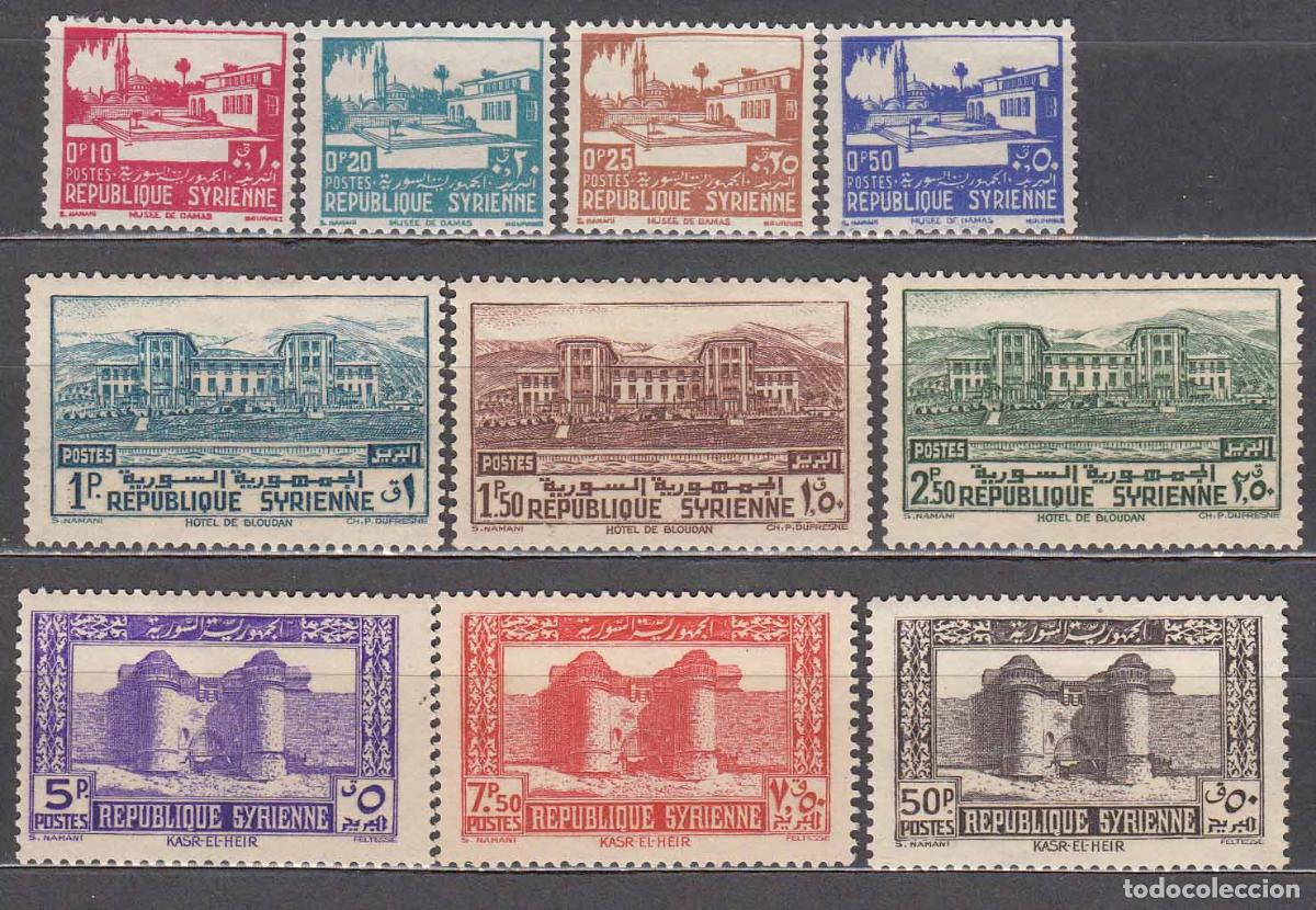 Briefmarken: Siria Francesa Correo Yvert 250/59 * Mh Edificios