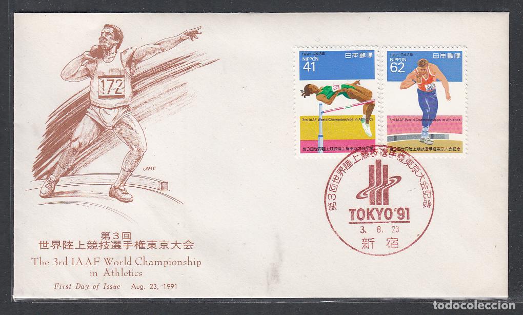 Stamps: Japon Sobre Primer Dia FDC Yvert 1944/45 Campeonato de Atletismo 1991