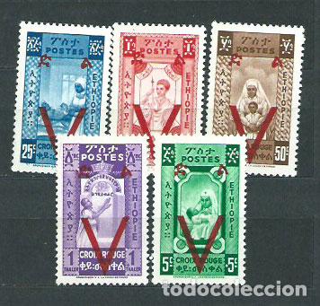 Stamps: Etiopia - Correo 1945 Yvert 240/44 ** Mnh Cruz roja