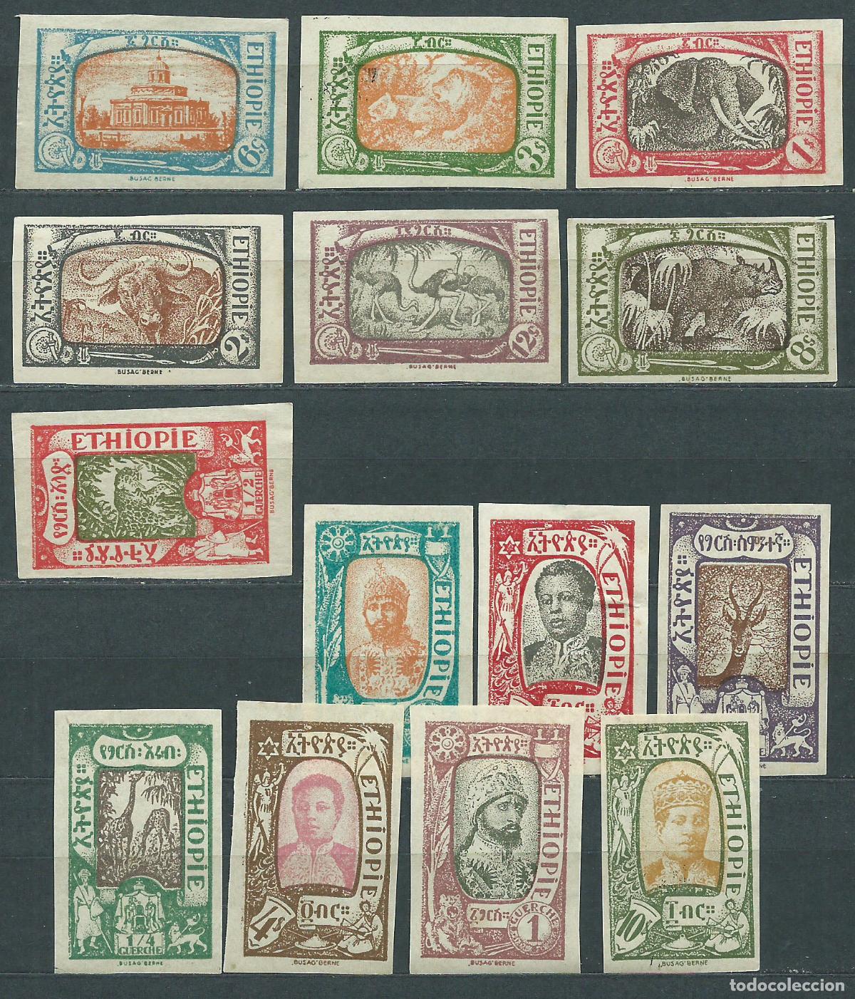 Stamps: Etiopia - Correo 1919 Yvert 117/131 sin dentar (*) Mng Falta 121
