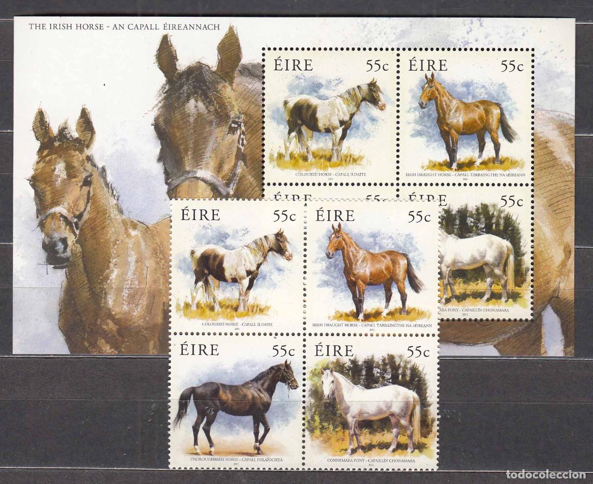 Timbres: Irlanda Correo 2011 Yvert 1990/3+Hoja 91 ** Mnh Fauna - Caballos