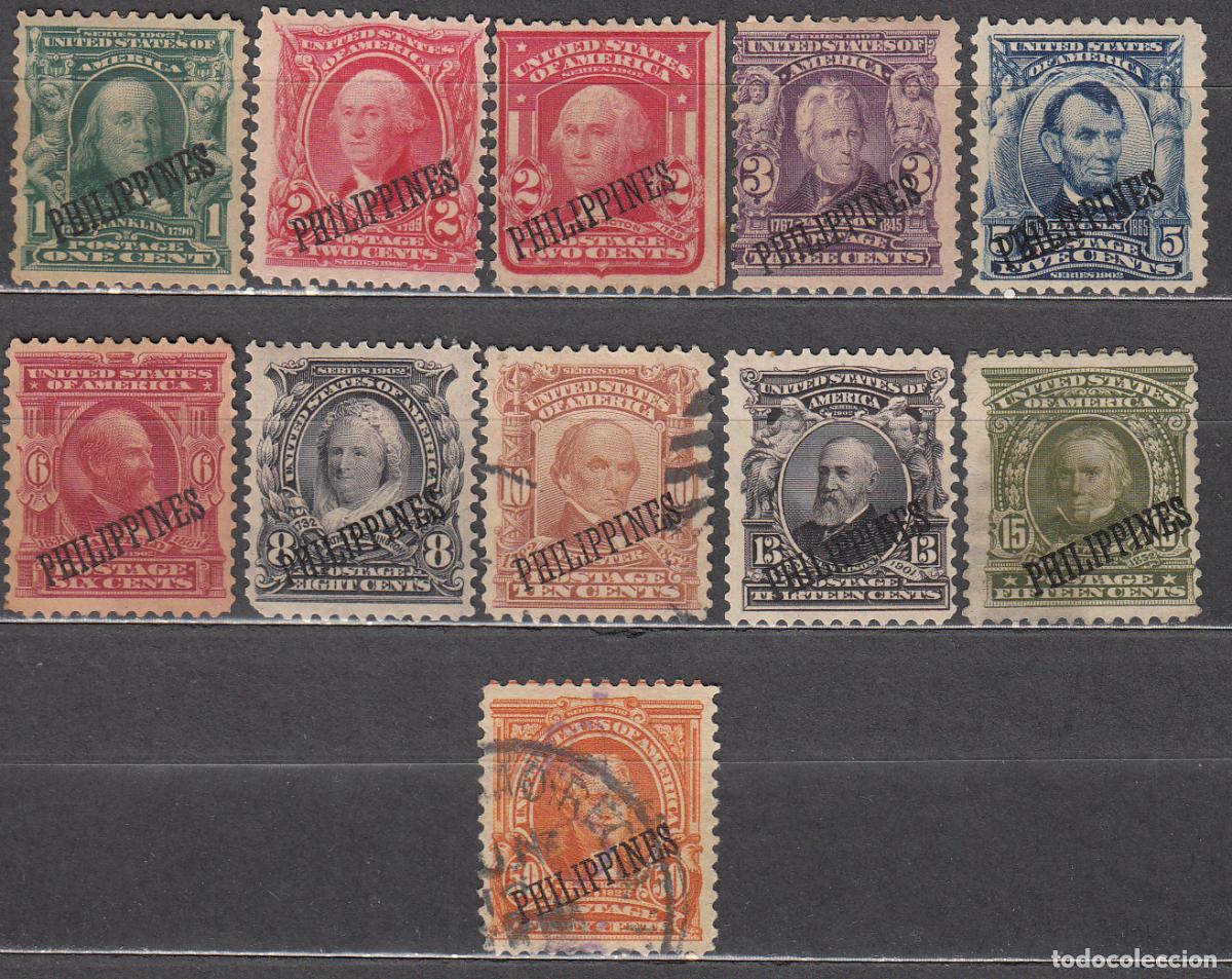 Selos: Filipinas Correo 1904 Yvert 189/92+194/200 */(*)/usado Mh/Mng/usado Personajes