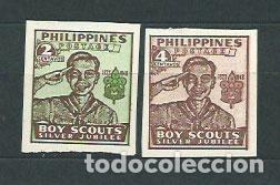 Selos: Filipinas - Correo 1949 Yvert 351/352 sin dentar ** Mnh Scoutismo