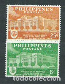 Selos: Filipinas - Correo 1959 Yvert 487/88 ** Mnh Parlamento