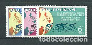 Selos: Filipinas - Correo 1965 Yvert 633/5 ** Mnh Deporte ciclismo