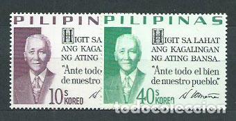 Selos: Filipinas - Correo 1970 Yvert 775/76 ** Mnh Sergio Osmena