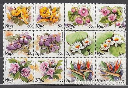 Selos: Niue - Correo Yvert 331/42 ** Mnh Flores