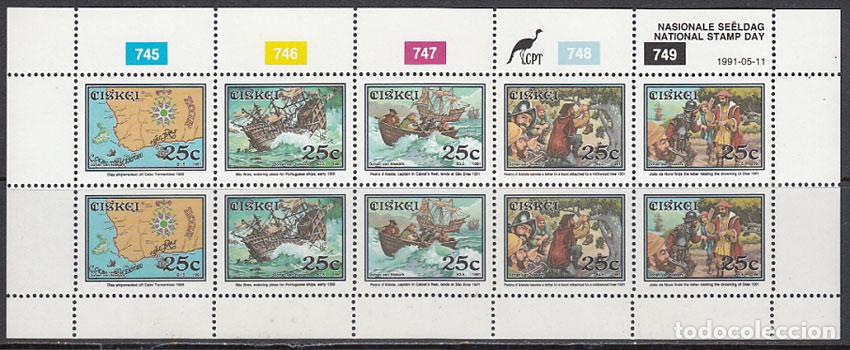 Selos: Ciskei - Correo Yvert 202/6 ** Mnh en Hoja de 2 series - Dia del sello