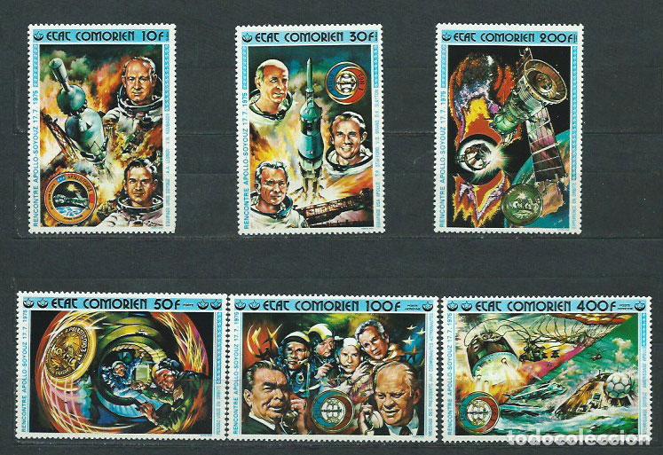 Selos: Comores - Correo 1976 Yvert 130/2+A 95/7 ** Mnh Astro