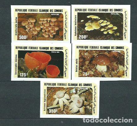 Selos: Comores - Correo 1985 Yvert 435/39 sin dentar ** Mnh Setas
