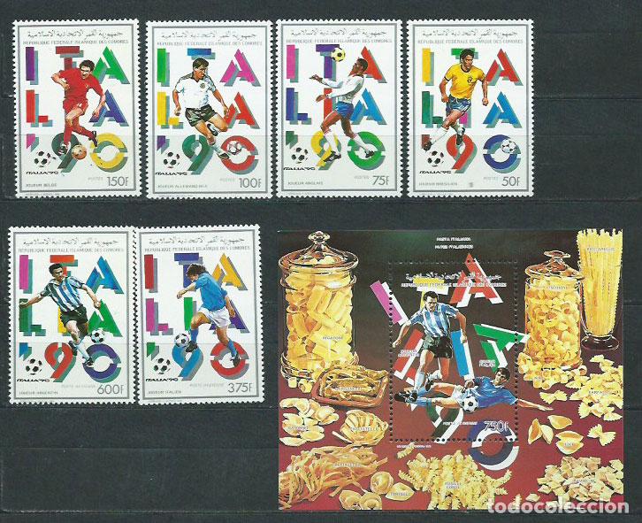 Selos: Comores - Correo 1989 Yvert 506D/G+A 287/8+H.58 ** Mnh Deportes f&uacute;tbol