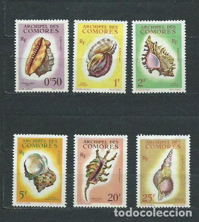 Selos: Comores - Correo 1962 Yvert 19/24 * Mh Fauna conchas