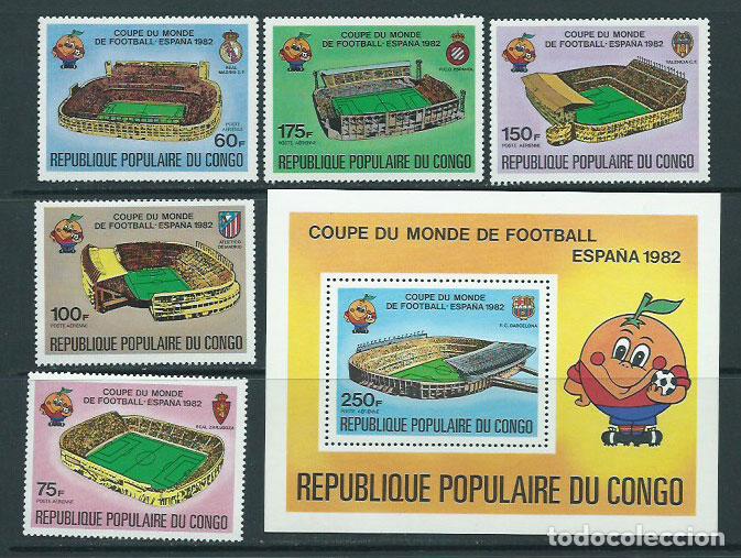 Selos: Congo Frances - Aereo Yvert 280/4+H.24 ** Mnh Deportes f&uacute;tbol