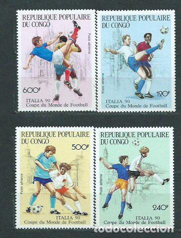 Selos: Congo Frances - Aereo Yvert 394/7 ** Mnh Deportes f&uacute;tbol