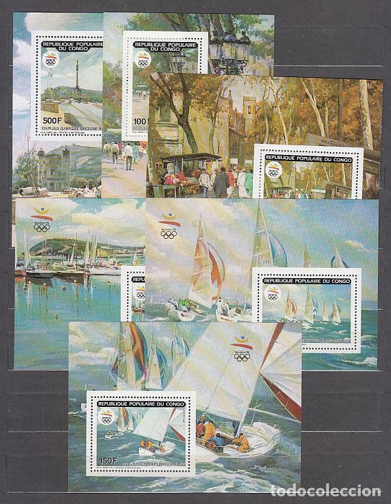 Selos: Congo Frances - Hojas Michel 47/52 Sin dentar ** Mnh Olimpiadas de Barcelona