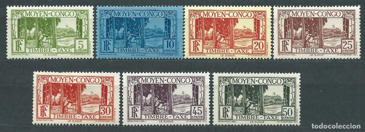 Selos: Congo Frances Tasa Yvert 23/29 * Mh