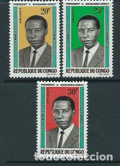 Selos: Congo Frances - Correo 1965 Yvert 172/4 ** Mnh Personajes