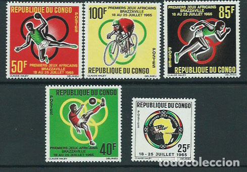 Selos: Congo Frances - Correo 1965 Yvert 175/9 ** Mnh Deportes