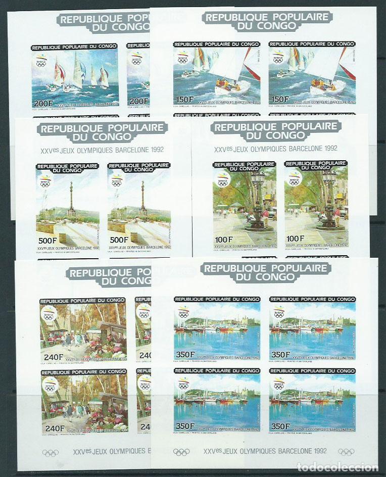 Stamps: Congo Frances - Correo 1990 Yvert 885/8+A.403/4 ** Mnh 6 hojas en bloque de cua