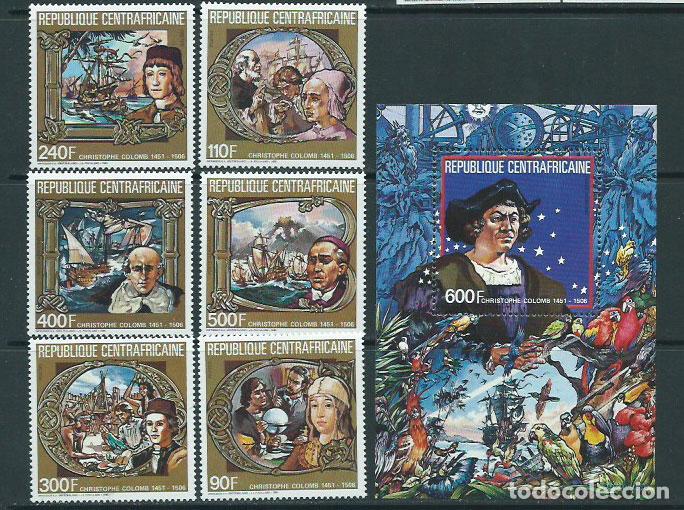 Stamps: Centroafrica - Correo Yvert 718/21+A.338/9+H.83 ** Mnh Cristobal Col&oacute;n
