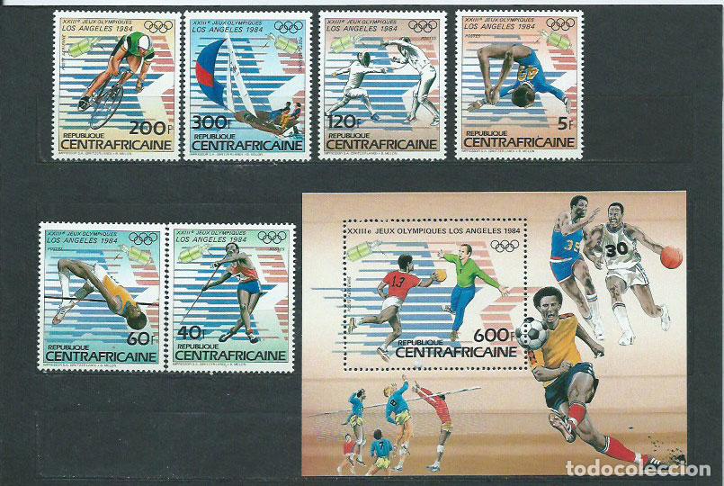 Stamps: Centroafrica - Correo Yvert 587/90+A.291/3+H.69 ** Mnh Olimpiadas de los Angele