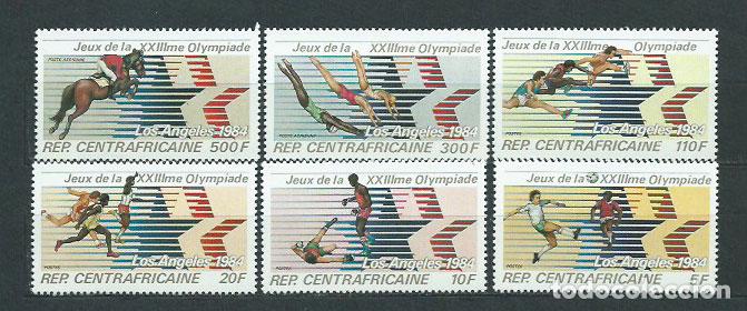 Stamps: Centroafrica - Correo Yvert 552/5+A.266/7 ** Mnh Olimpiadas de los Angeles