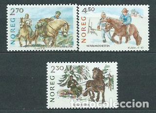 Selos: Noruega - Correo 1987 Yvert 937/9 ** Mnh Fauna. Caballos