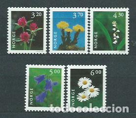 Selos: Noruega - Correo 1997 Yvert 1187/91 ** Mnh Flores