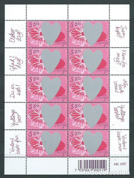 Selos: Noruega - Correo 2003 Yvert 1404 Pliego ** Mnh San Valentin
