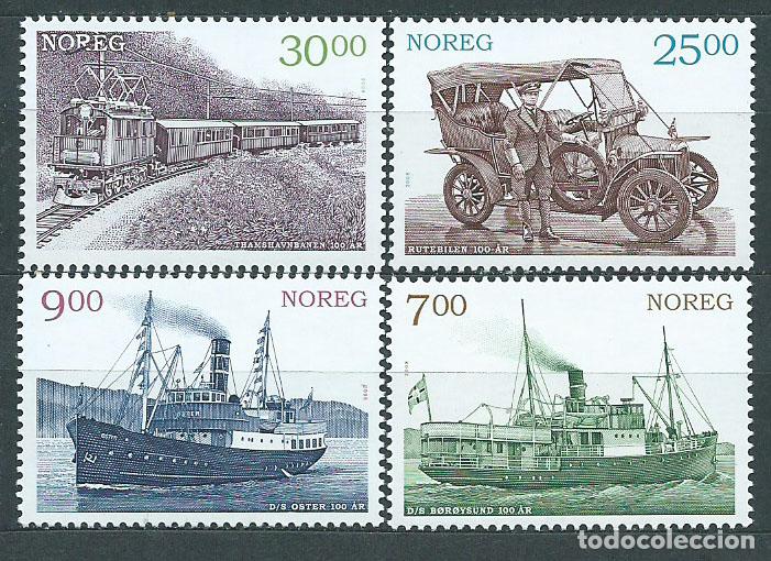 Selos: Noruega Correo 2008 Yvert 1598/1601 ** Mnh Tren. Coche. Barcos