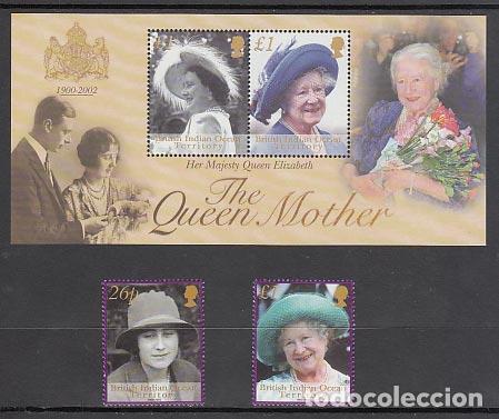 Sellos: Oceano Indico - Correo Yvert 248/9+H,18 ** Mnh Reina madre