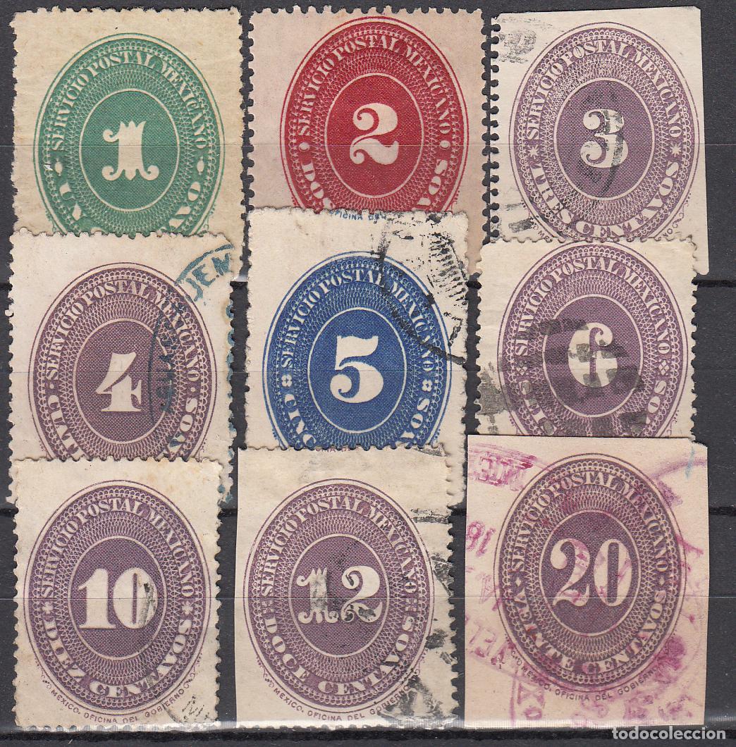 Sellos: Mexico Correo 1886 Yvert 101/109 usado /used