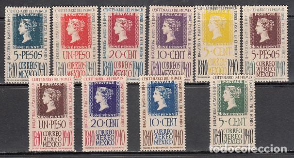 Sellos: Mexico - Correo 1940 Yvert 543/7 + A 93/100 * Mh Centenario del Sello