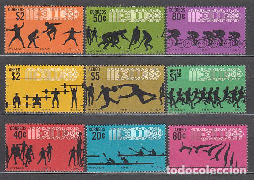 Sellos: Mexico - Correo 1967 Yvert 734/8 + A 280/3 ** Mnh Deportes
