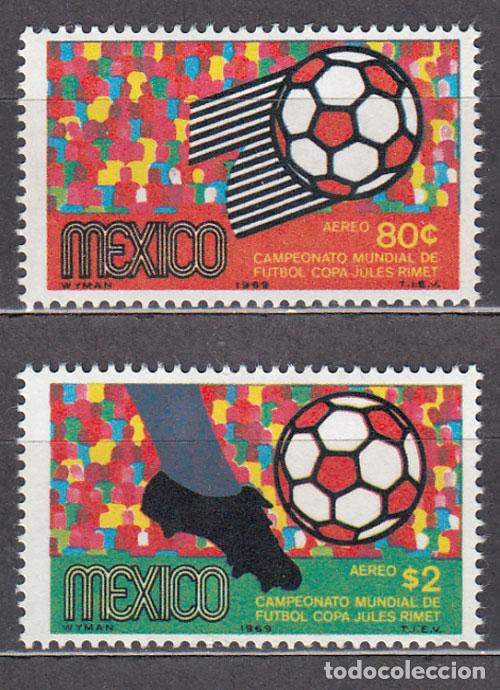 Briefmarken: Mexico - Aereo Yvert 298/9 * Mh Deportes f&uacute;tbol
