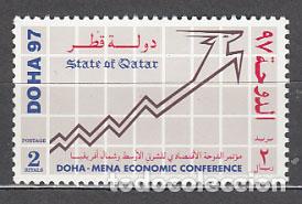 Sellos: Qatar - Correo Yvert 741 ** Mnh Conferencia econ&oacute;mica