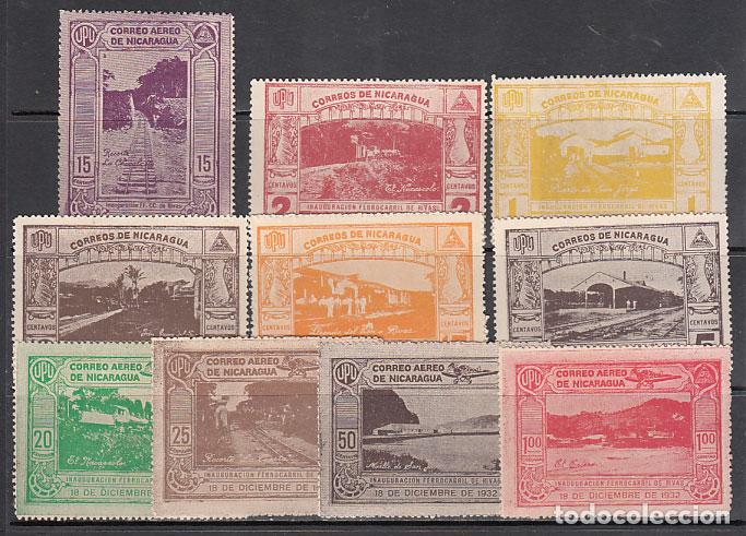 Sellos: Nicaragua - Correo 1932 Yvert 581/5+A 42/6 (*) Mng Trenes
