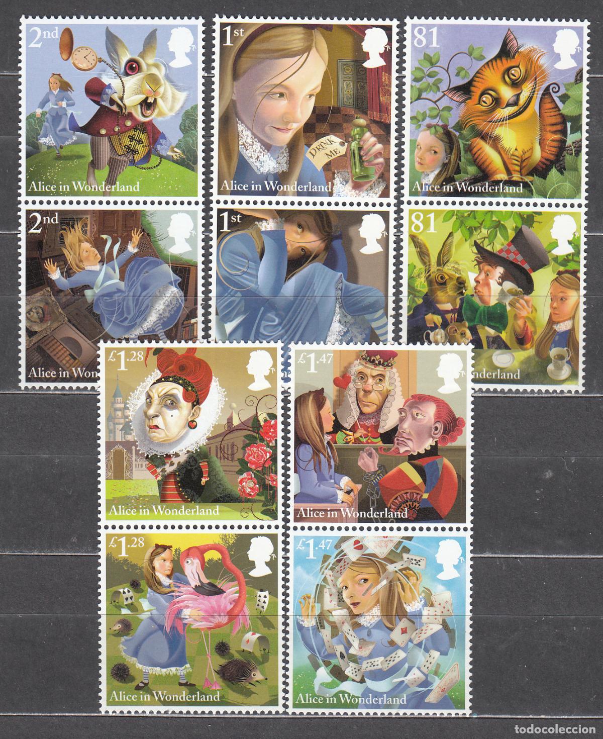 Sellos: Gran Breta&ntilde;a - Correo 2015 Yvert 4077/86 ** Mnh Cuento Alicia en el Pais de las