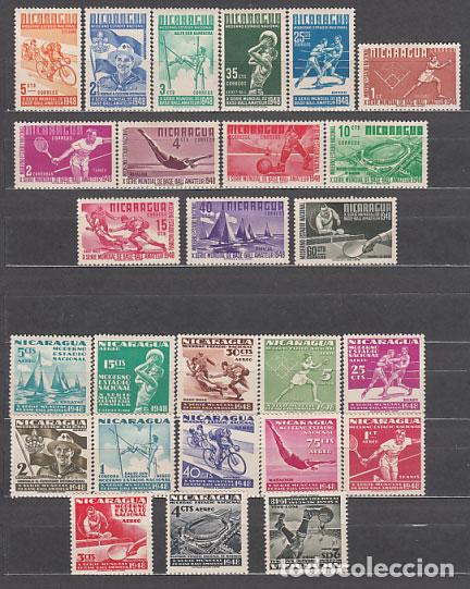 Briefmarken: Nicaragua - Correo 1949 Yvert 735/47+A 267/9 * Mh Deportes