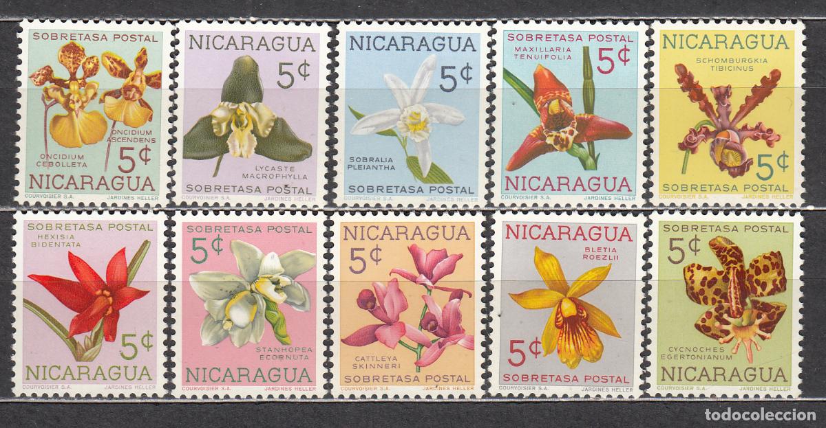 Sellos: Nicaragua - Correo 1962 Yvert 859/68 * Mh Flores