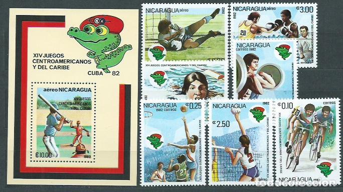 Sellos: Nicaragua - Correo 1982 Yvert 1195/98 + A 986/8 + H 152 ** Mnh Deportes
