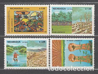 Sellos: Nicaragua - Correo 1984 Yvert 1347/9 + A 1075 ** Mnh UNESCO