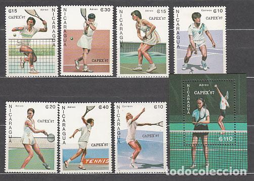 Sellos: Nicaragua - Correo 1987 Yvert 1459/60 + A 1175/9 + H 179 ** Mnh