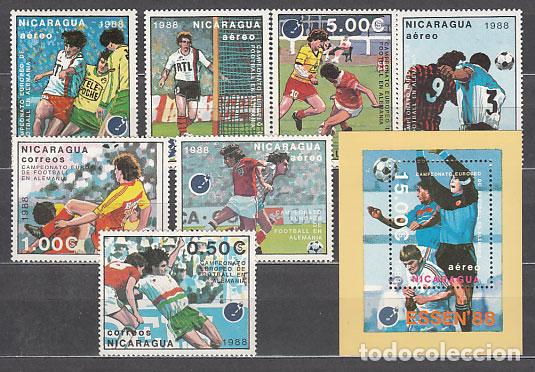 Sellos: Nicaragua - Correo 1988 Yvert 1501/2 + A 1225/9 + H 184 ** Mnh