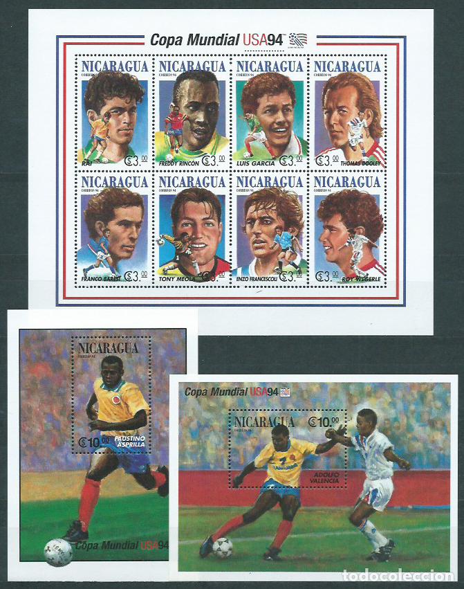 Sellos: Nicaragua Correo 1994 Yvert 1835/42 + H 228/29 ** Mnh