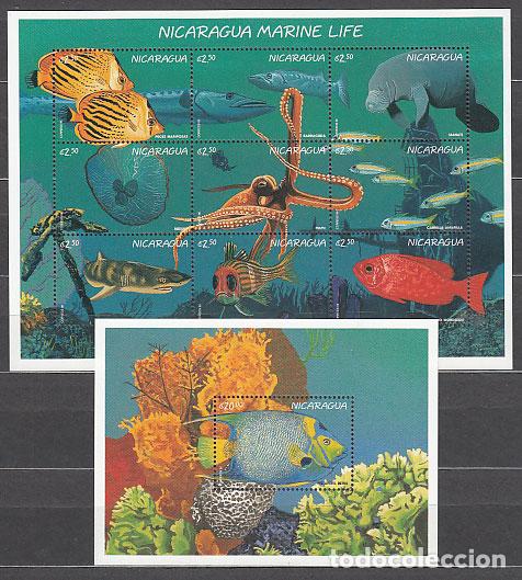 Sellos: Nicaragua - Correo 1996 Yvert 2185/93 + H 269 ** Mnh