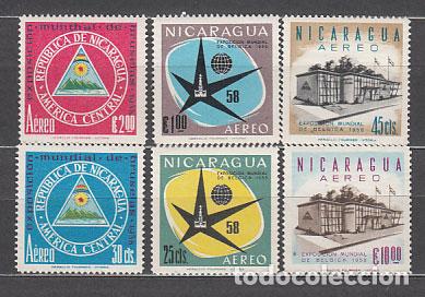Sellos: Nicaragua - Aereo Yvert 375/80 ** Mnh Exposici&oacute;n de Bruselas