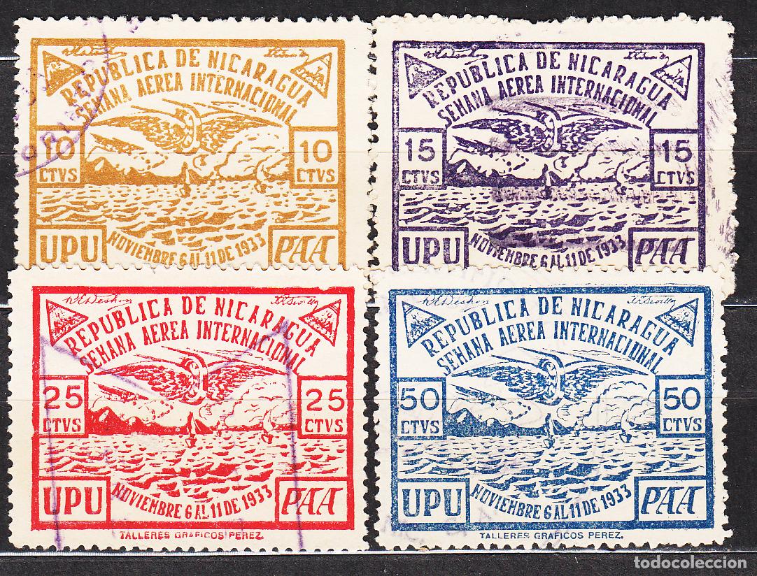 Sellos: Nicaragua - Aereo Yvert 83/86 usado Avion