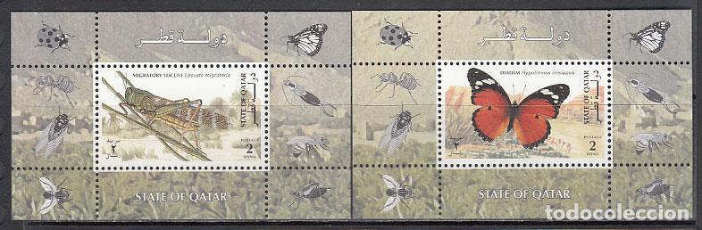 Sellos: Qatar - Hojas Yvert 9/10 ** Mnh Fauna insectos